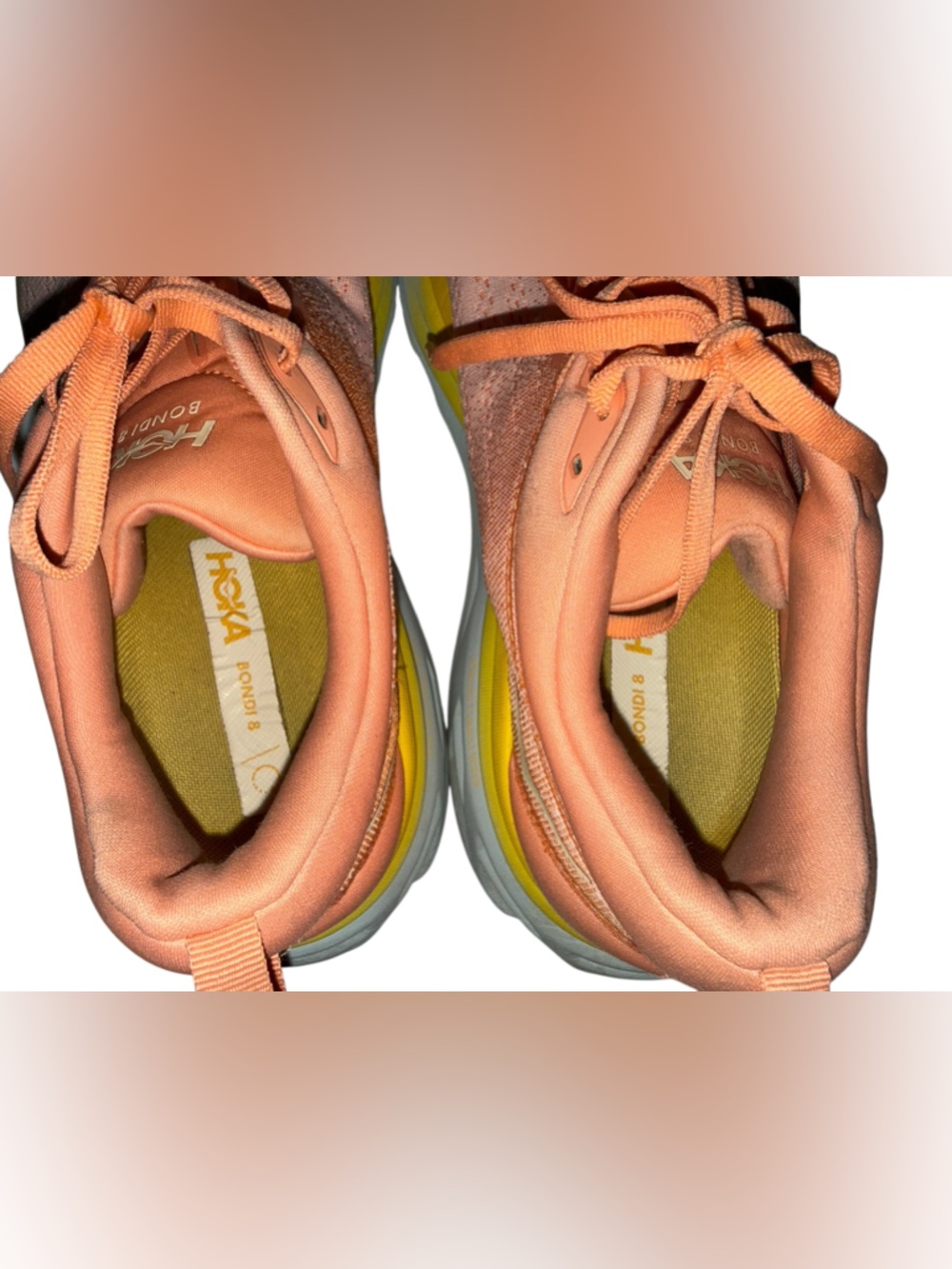 Hoka Bondi 8 - Shell Coral and Peach Parfait Size 11B - Picture 6 of 7